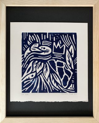 #01 "Oiseaux d’eau douce"
Linogravure
Épreuve d’artiste tirée à la main en 6 exemplaires 
21 x 21 cm